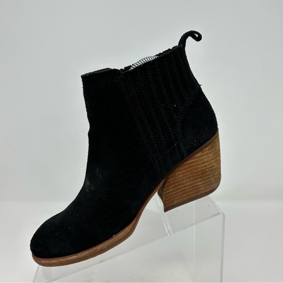 Kork-Ease Black Suede Leather Chelsea Style Pull On Ankle Boots Size 7 - Picture 3 of 13